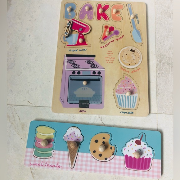 Melissa & Doug Other - Two Melissa & Doug Bake Wooden and Sweet treats  Knob Puzzles.